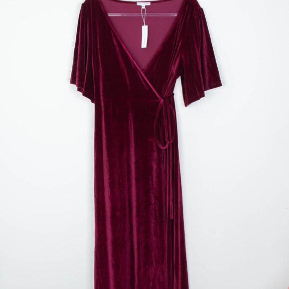 NWT Baltic Born Meghan Velvet Maxi Wrap Dress Size XXXL Red Whimsigoth Fairy - Picture 1 of 11